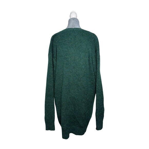 ANA New Approach Cardigan Women ST Green V-Neck Button Knit Long Sleeve Pockets - Picture 2 of 5
